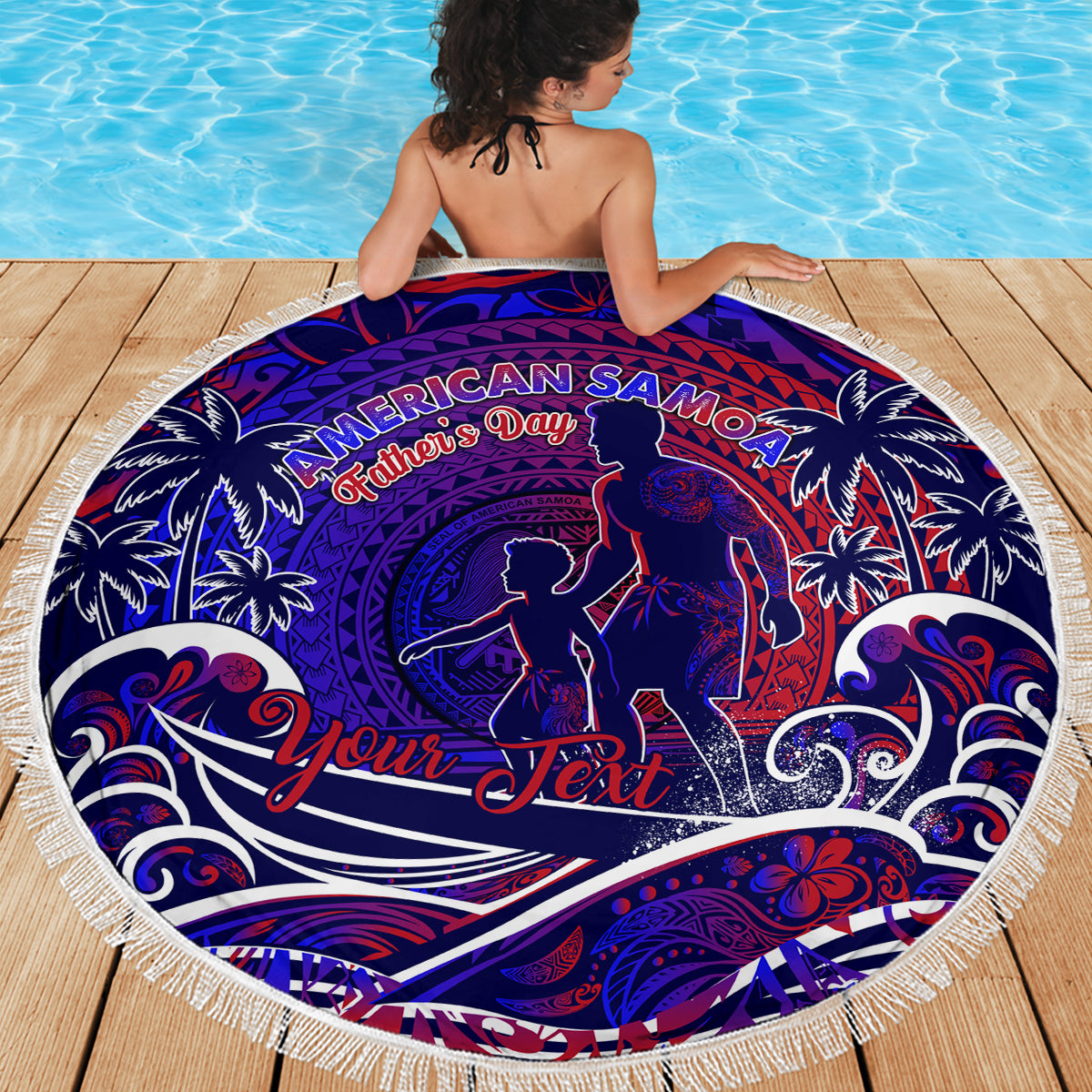 Father's Day American Samoa Beach Blanket Special Dad Polynesia Paradise DT02 - Polynesian Pride