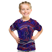 Father's Day American Samoa Kid T Shirt Special Dad Polynesia Paradise DT02 Blue - Polynesian Pride