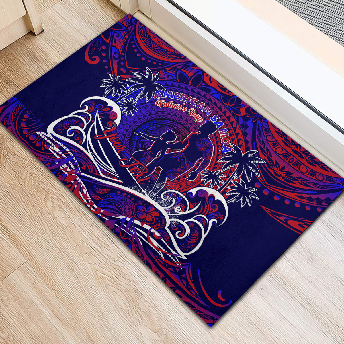Father's Day American Samoa Rubber Doormat Special Dad Polynesia Paradise DT02 - Polynesian Pride