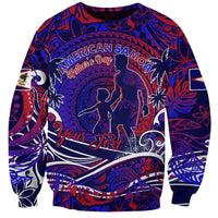 Father's Day American Samoa Sweatshirt Special Dad Polynesia Paradise DT02 Unisex Blue - Polynesian Pride