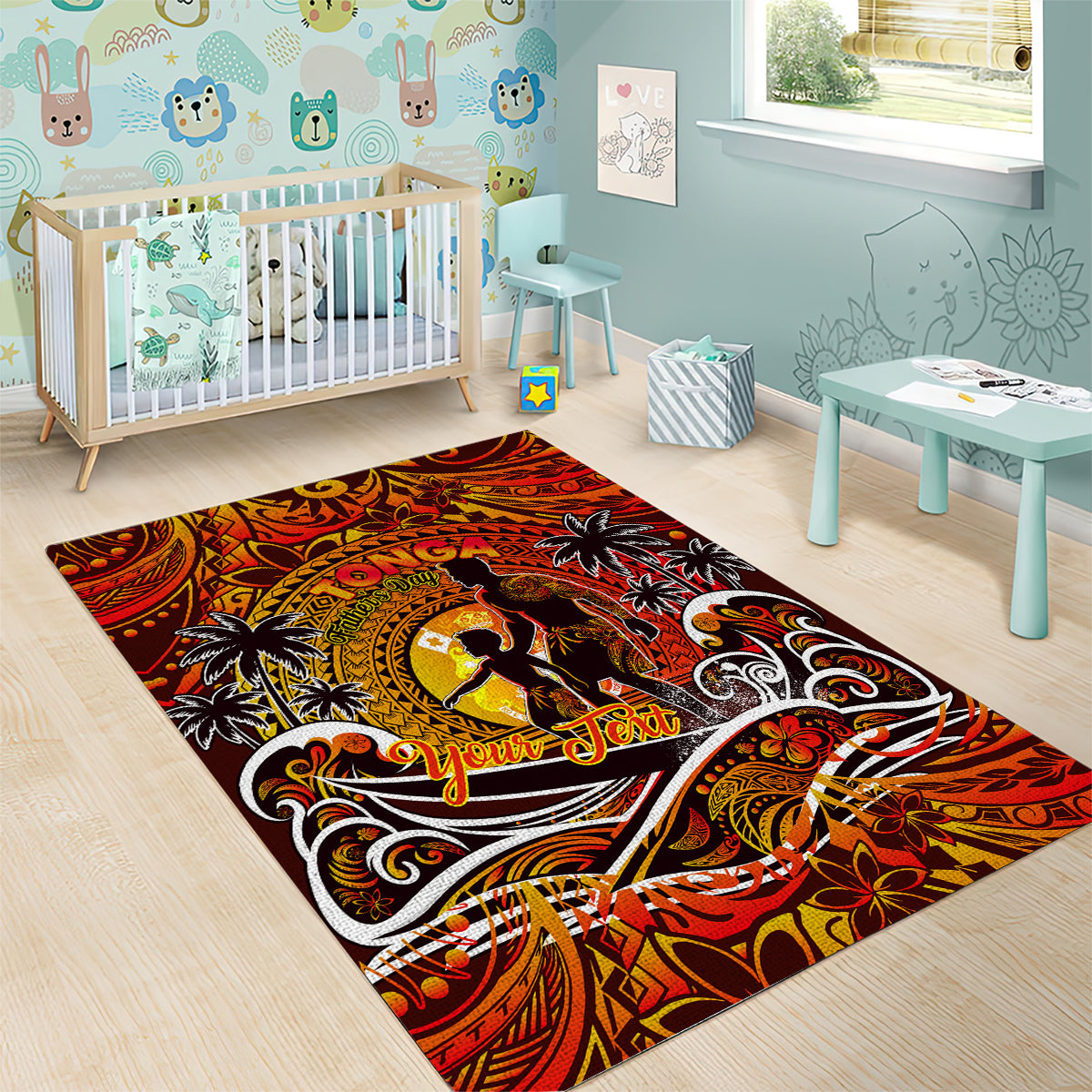 Father's Day Tonga Area Rug Special Dad Polynesia Paradise