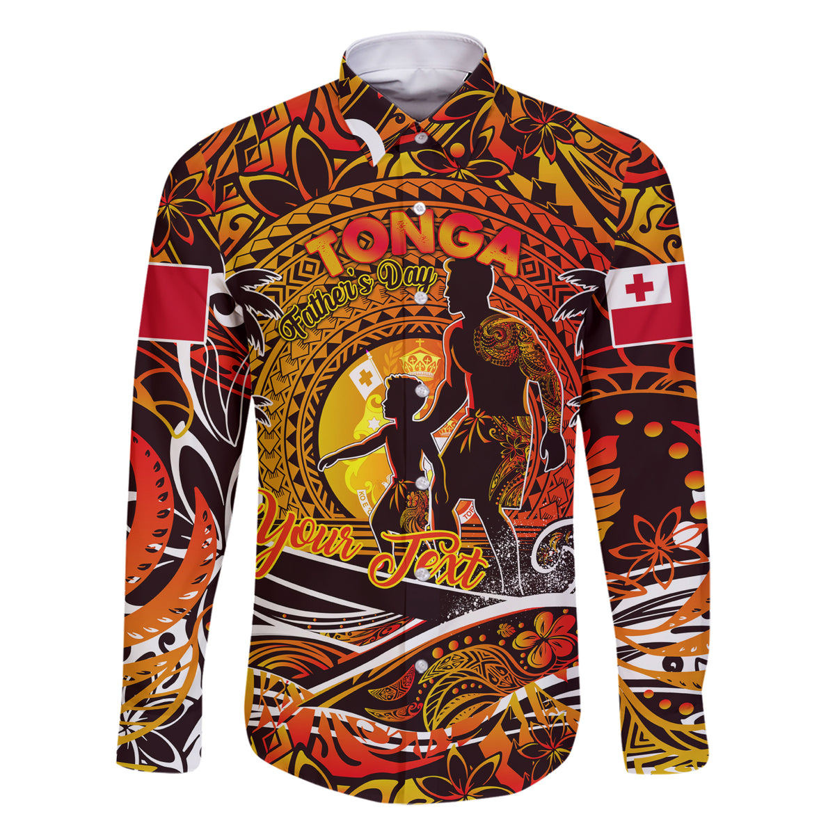 Father's Day Tonga Family Matching Short Sleeve Bodycon Dress and Hawaiian Shirt Special Dad Polynesia Paradise