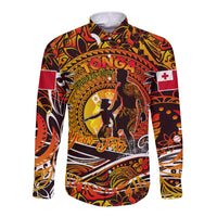 Father's Day Tonga Long Sleeve Button Shirt Special Dad Polynesia Paradise