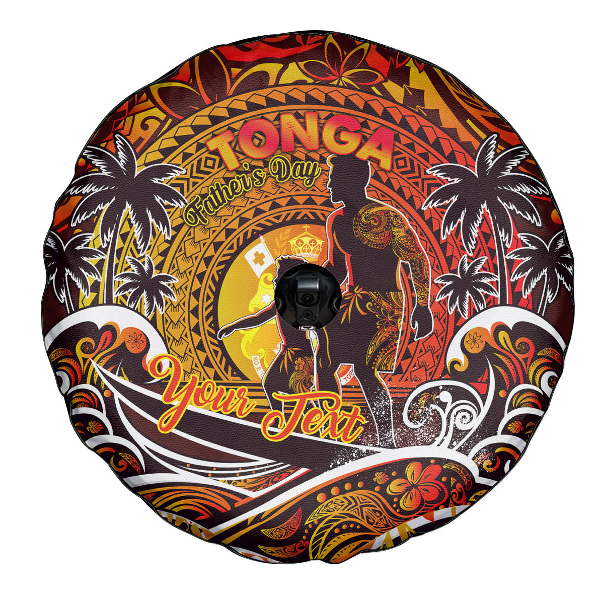 Father's Day Tonga Spare Tire Cover Special Dad Polynesia Paradise