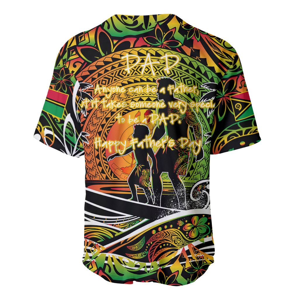 Father's Day Vanuatu Baseball Jersey Special Dad Polynesia Paradise DT02 - Polynesian Pride
