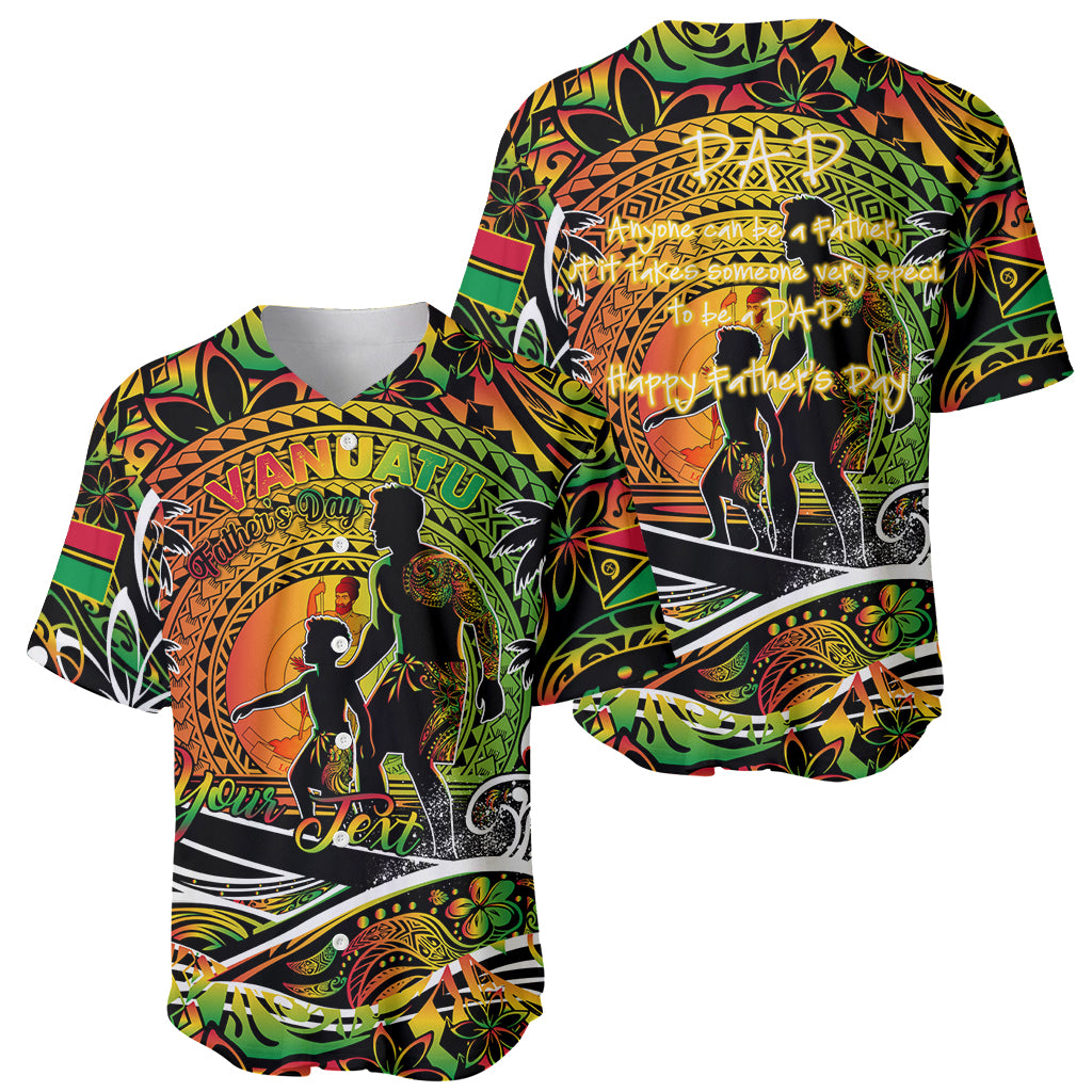 Father's Day Vanuatu Baseball Jersey Special Dad Polynesia Paradise DT02 - Polynesian Pride