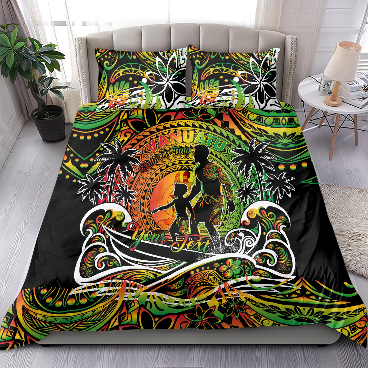 Father's Day Vanuatu Bedding Set Special Dad Polynesia Paradise DT02 - Polynesian Pride