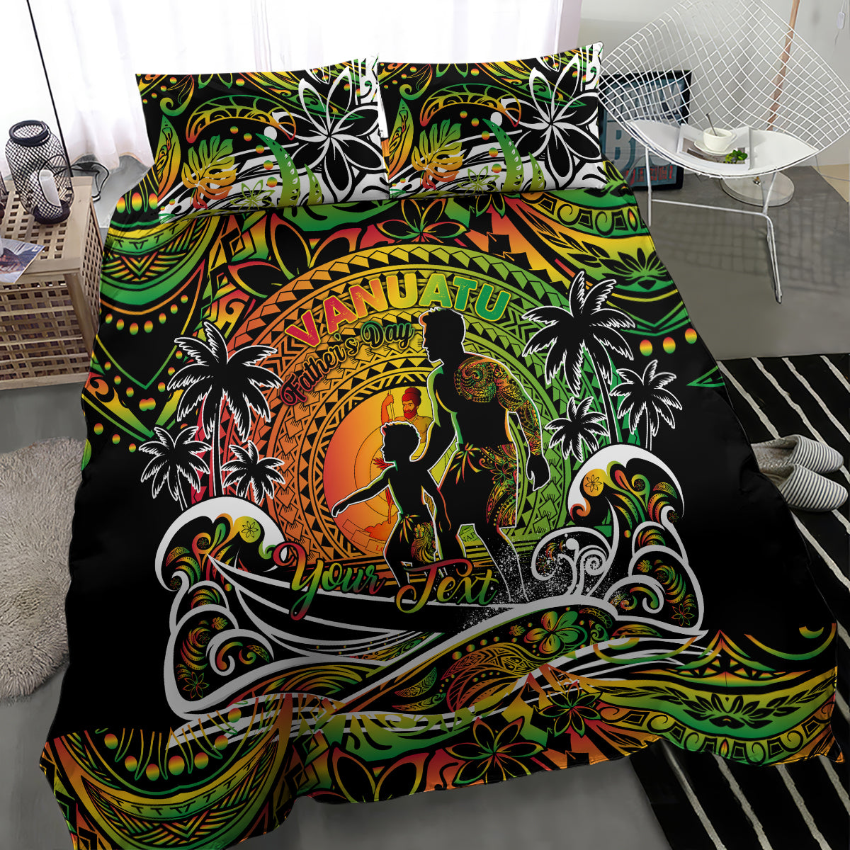 Father's Day Vanuatu Bedding Set Special Dad Polynesia Paradise DT02 - Polynesian Pride