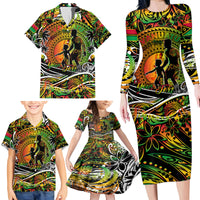 Father's Day Vanuatu Family Matching Long Sleeve Bodycon Dress and Hawaiian Shirt Special Dad Polynesia Paradise