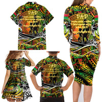 Father's Day Vanuatu Family Matching Long Sleeve Bodycon Dress and Hawaiian Shirt Special Dad Polynesia Paradise