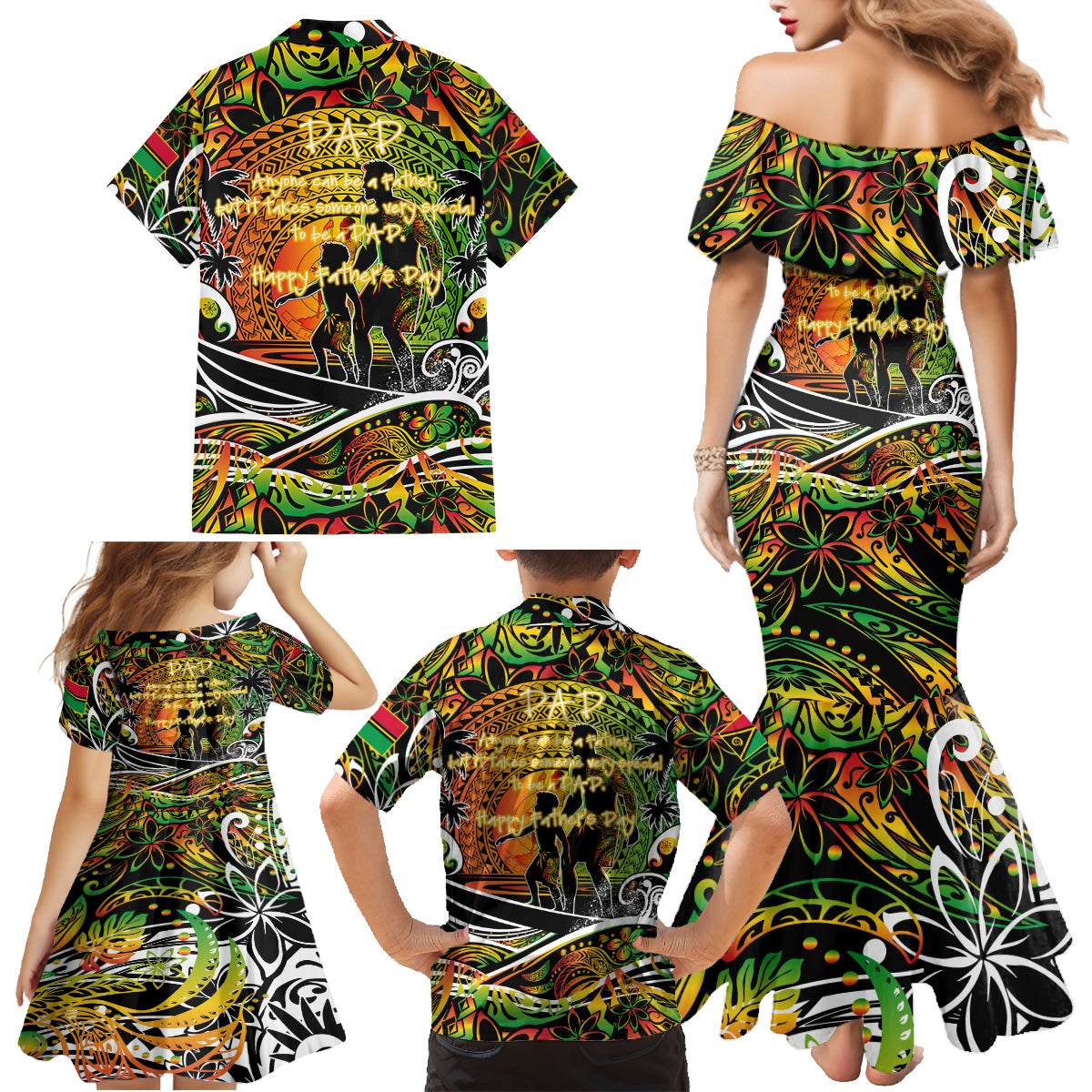 Father's Day Vanuatu Family Matching Mermaid Dress and Hawaiian Shirt Special Dad Polynesia Paradise DT02 - Polynesian Pride