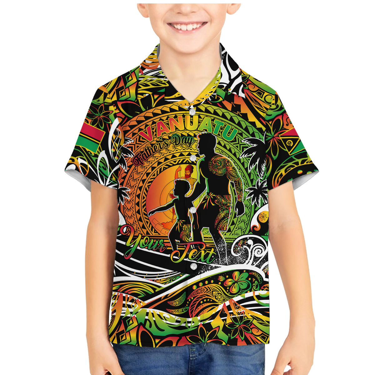 Father's Day Vanuatu Family Matching Mermaid Dress and Hawaiian Shirt Special Dad Polynesia Paradise DT02 Son's Shirt Art - Polynesian Pride