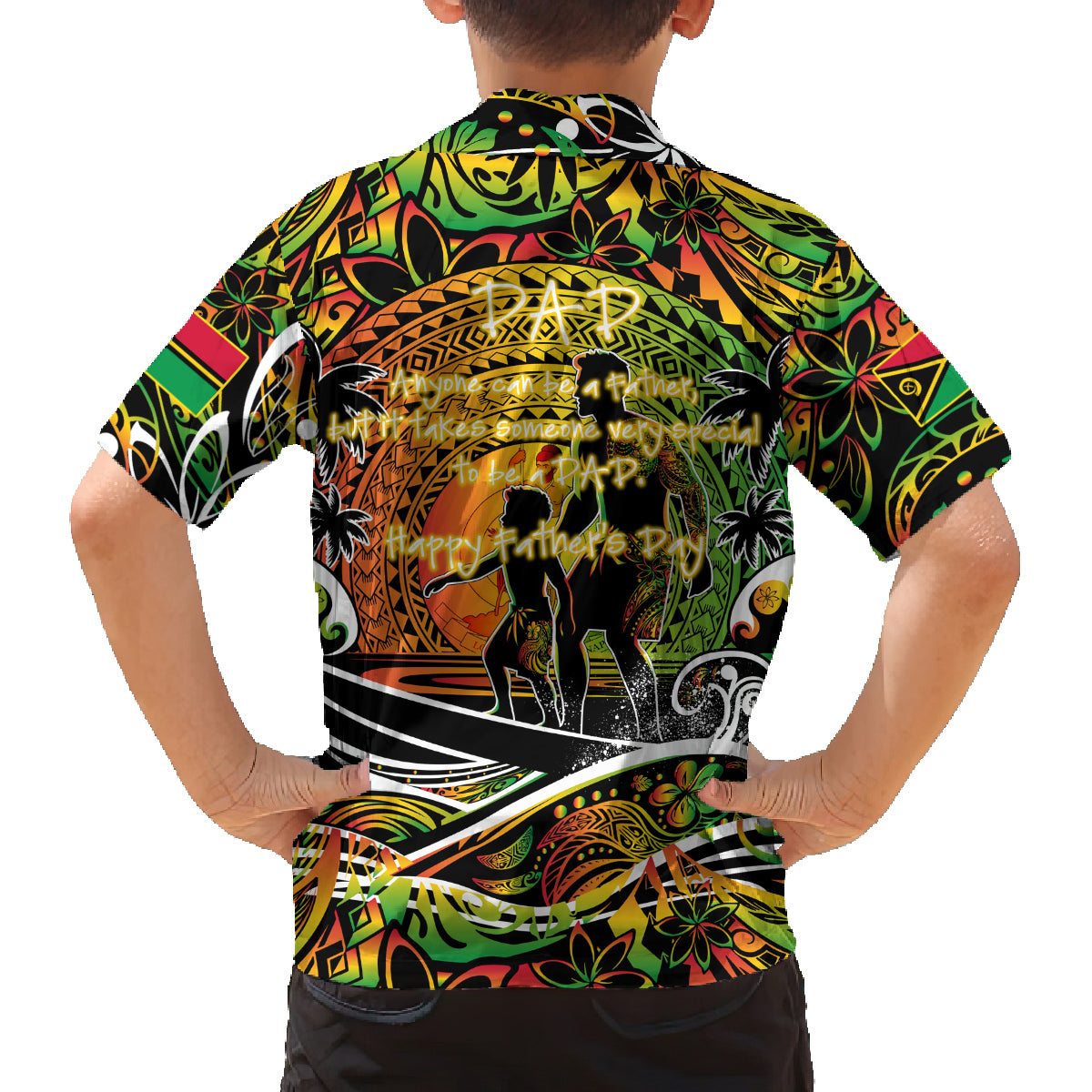Father's Day Vanuatu Family Matching Off Shoulder Short Dress and Hawaiian Shirt Special Dad Polynesia Paradise DT02 - Polynesian Pride
