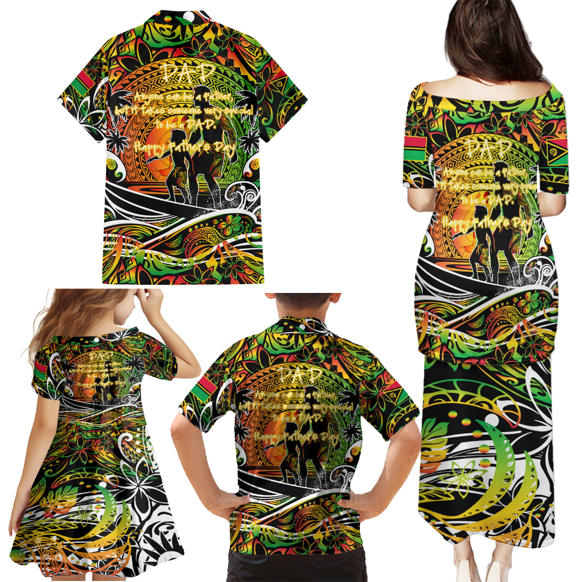 Father's Day Vanuatu Family Matching Puletasi and Hawaiian Shirt Special Dad Polynesia Paradise DT02 - Polynesian Pride