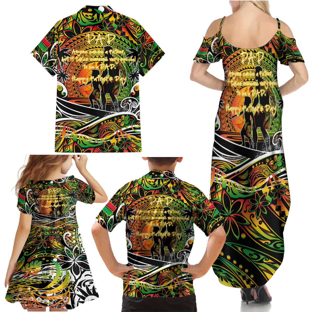 Father's Day Vanuatu Family Matching Summer Maxi Dress and Hawaiian Shirt Special Dad Polynesia Paradise DT02 - Polynesian Pride