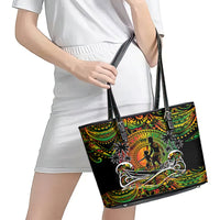 Father's Day Vanuatu Leather Tote Bag Special Dad Polynesia Paradise DT02 - Polynesian Pride