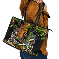 Father's Day Vanuatu Leather Tote Bag Special Dad Polynesia Paradise DT02 - Polynesian Pride