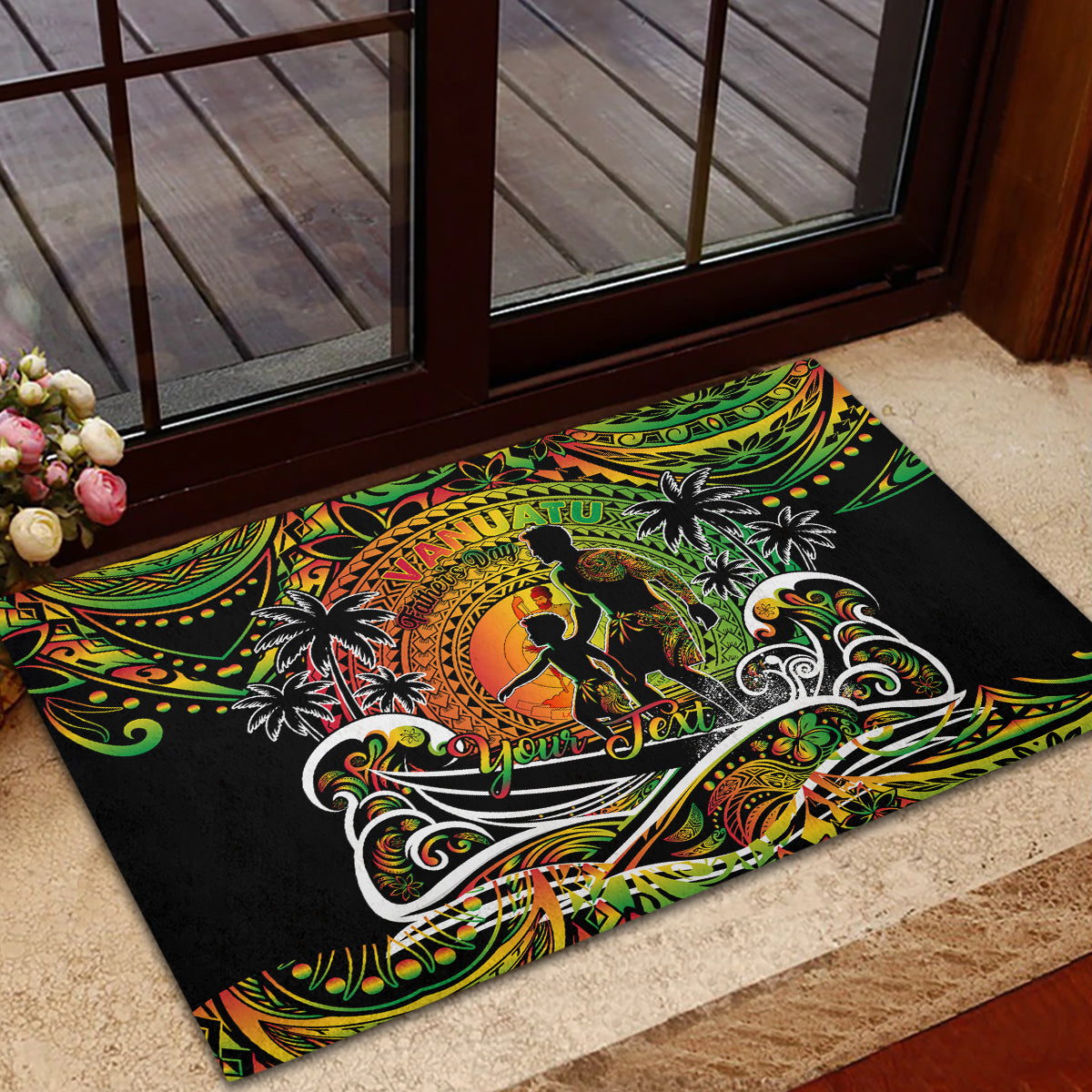 Father's Day Vanuatu Rubber Doormat Special Dad Polynesia Paradise DT02 - Polynesian Pride
