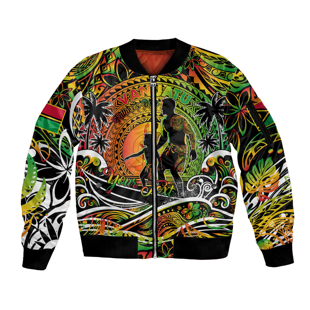 Father's Day Vanuatu Sleeve Zip Bomber Jacket Special Dad Polynesia Paradise DT02 Unisex Art - Polynesian Pride