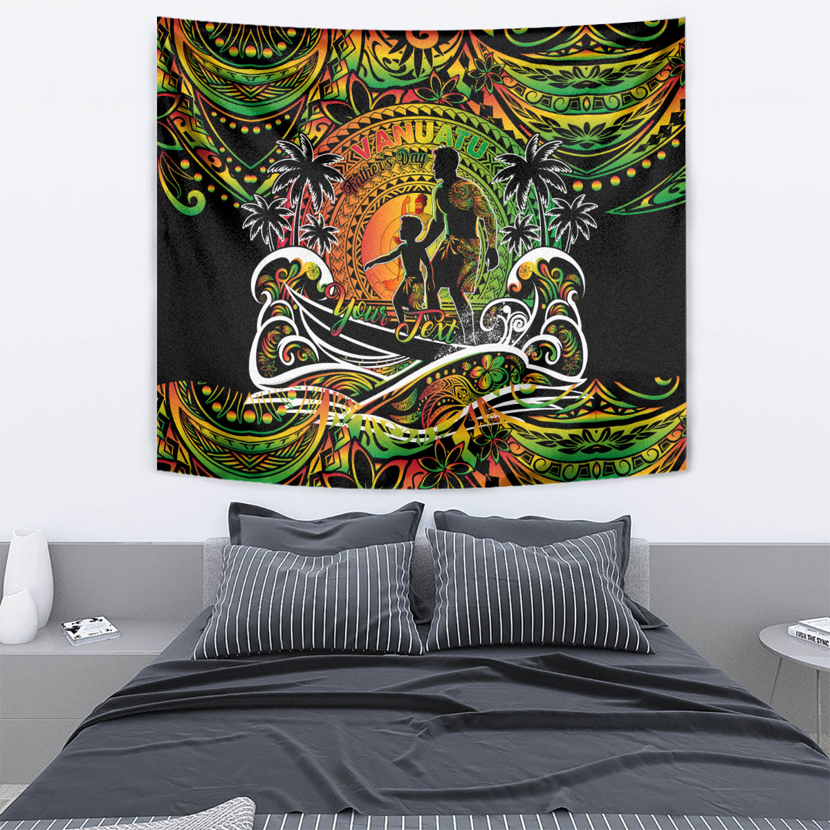 Father's Day Vanuatu Tapestry Special Dad Polynesia Paradise