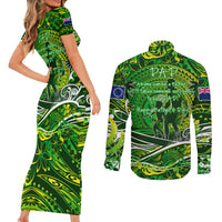 Father's Day Cook Islands Couples Matching Short Sleeve Bodycon Dress and Long Sleeve Button Shirt Special Dad Polynesia Paradise DT02 - Polynesian Pride