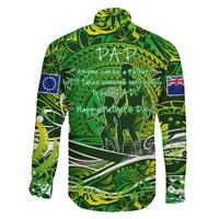 Father's Day Cook Islands Family Matching Off The Shoulder Long Sleeve Dress and Hawaiian Shirt Special Dad Polynesia Paradise