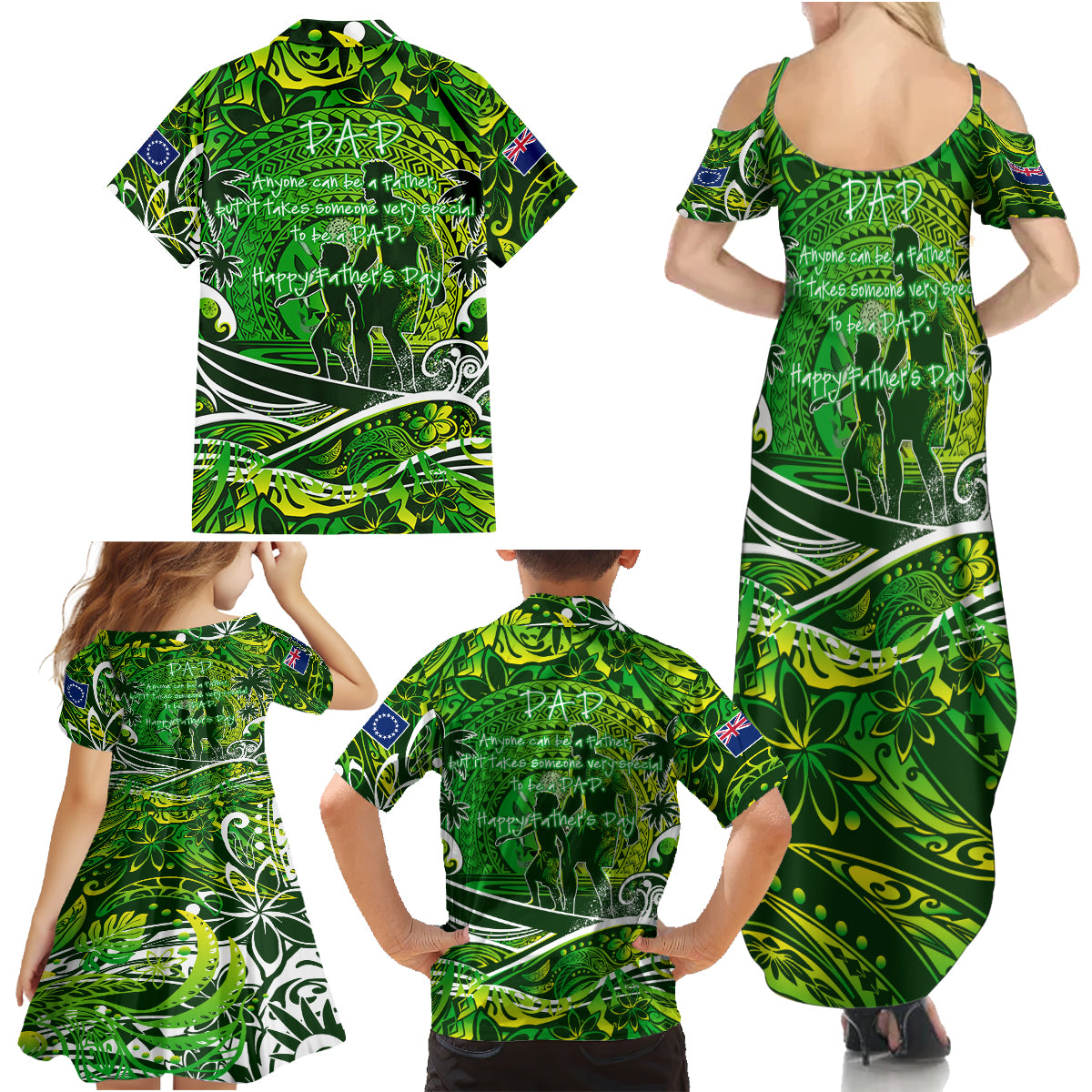 Father's Day Cook Islands Family Matching Summer Maxi Dress and Hawaiian Shirt Special Dad Polynesia Paradise DT02 - Polynesian Pride