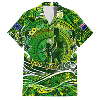 Father's Day Cook Islands Family Matching Summer Maxi Dress and Hawaiian Shirt Special Dad Polynesia Paradise DT02 Dad's Shirt - Short Sleeve Green - Polynesian Pride