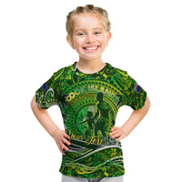 Father's Day Cook Islands Kid T Shirt Special Dad Polynesia Paradise DT02 Green - Polynesian Pride