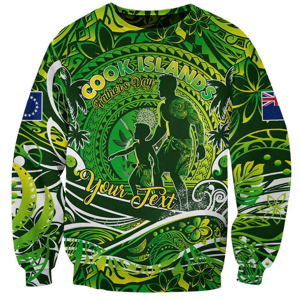 Father's Day Cook Islands Sweatshirt Special Dad Polynesia Paradise DT02 Unisex Green - Polynesian Pride