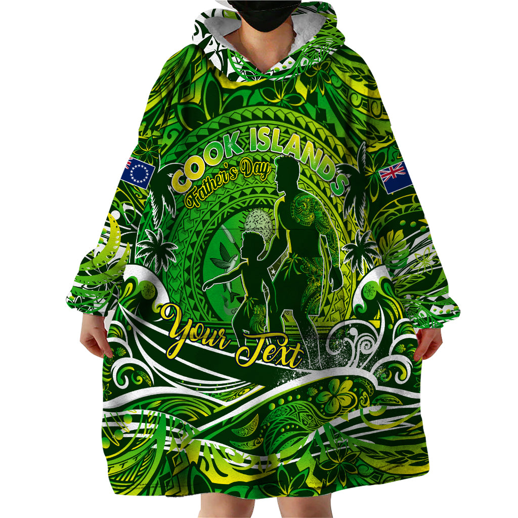 Father's Day Cook Islands Wearable Blanket Hoodie Special Dad Polynesia Paradise
