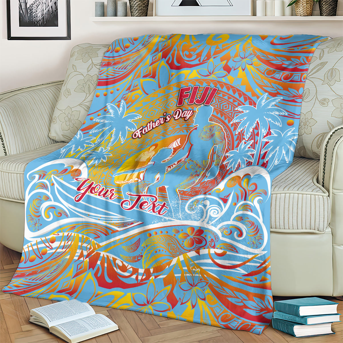 Father's Day Fiji Blanket Special Dad Polynesia Paradise