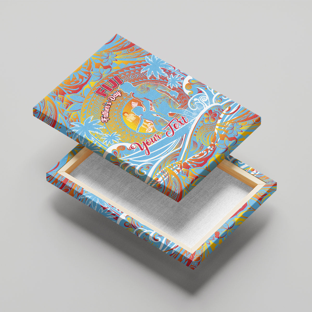 Father's Day Fiji Canvas Wall Art Special Dad Polynesia Paradise