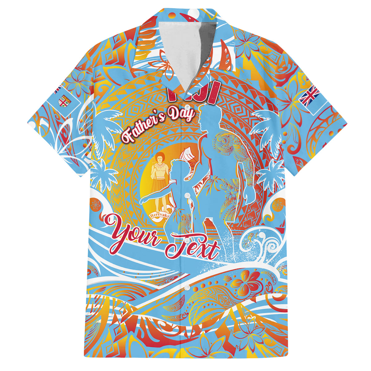 Father's Day Fiji Family Matching Tank Maxi Dress and Hawaiian Shirt Special Dad Polynesia Paradise
