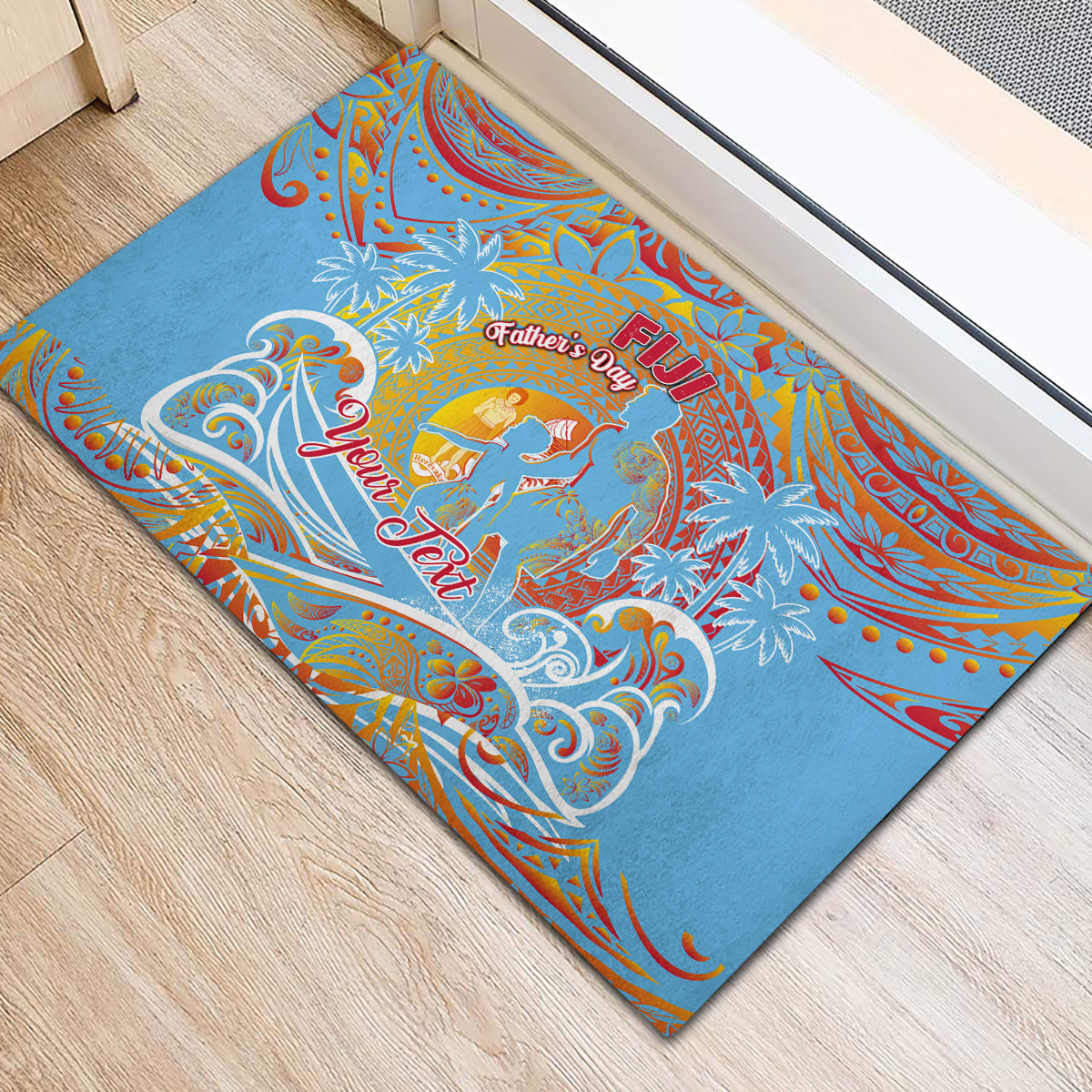 Father's Day Fiji Rubber Doormat Special Dad Polynesia Paradise