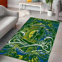 Father's Day Solomon Islands Area Rug Special Dad Polynesia Paradise