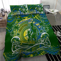 Father's Day Solomon Islands Bedding Set Special Dad Polynesia Paradise