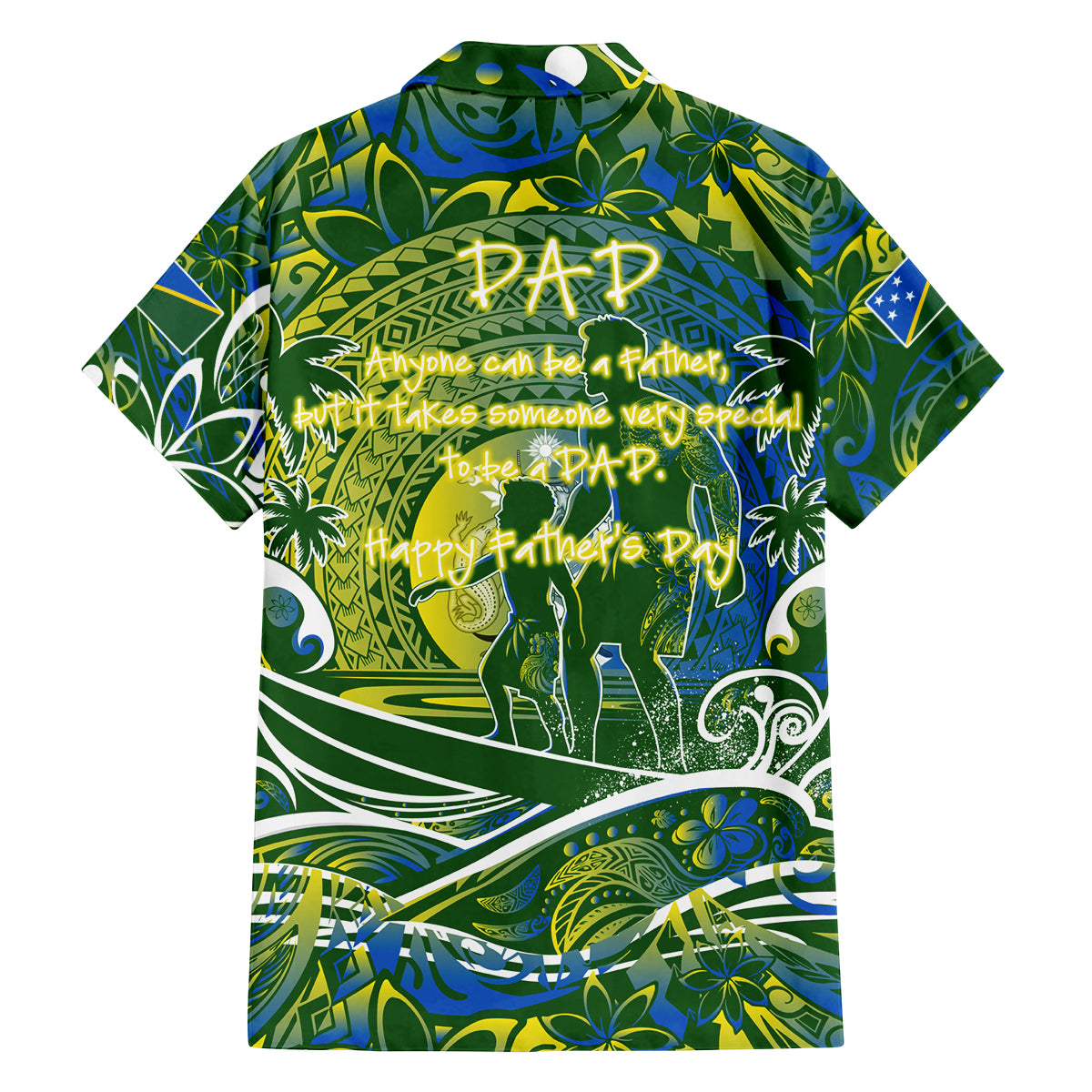 Father's Day Solomon Islands Family Matching Off Shoulder Short Dress and Hawaiian Shirt Special Dad Polynesia Paradise DT02 - Polynesian Pride