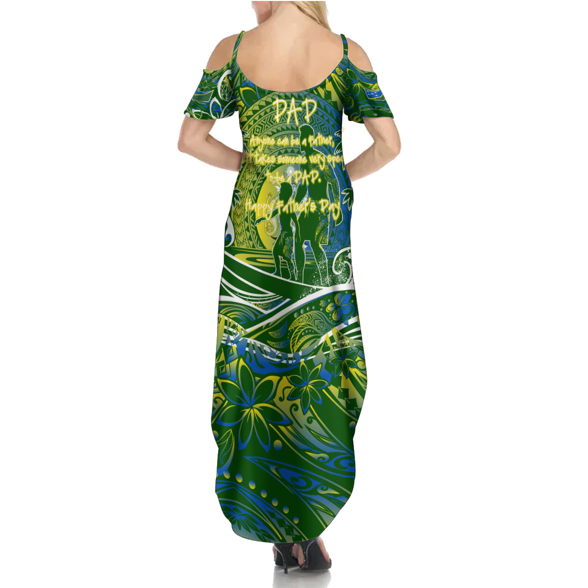 Father's Day Solomon Islands Family Matching Summer Maxi Dress and Hawaiian Shirt Special Dad Polynesia Paradise DT02 - Polynesian Pride