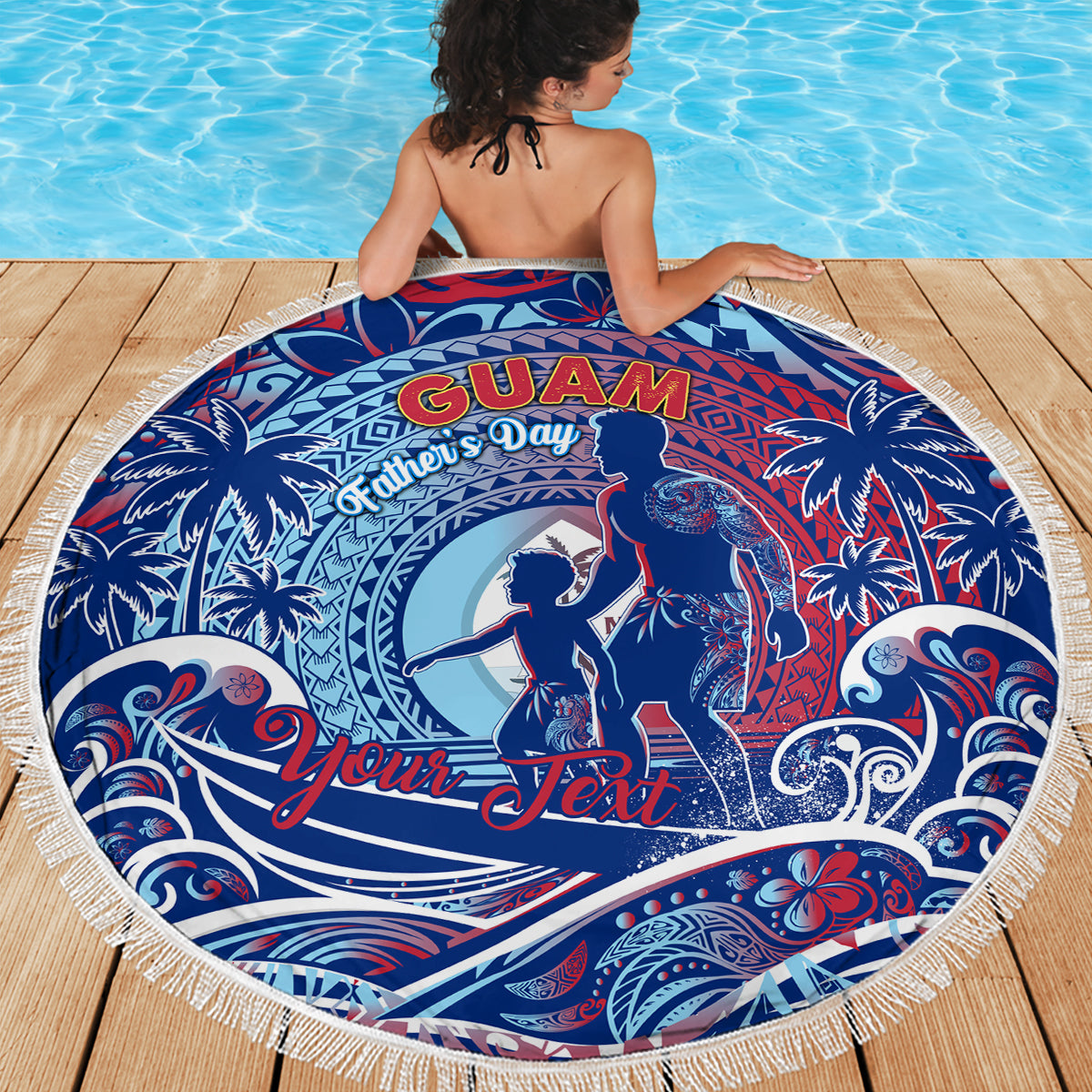 Father's Day Guam Beach Blanket Special Dad Polynesia Paradise DT02 - Polynesian Pride