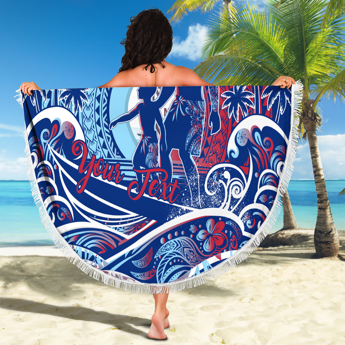 Father's Day Guam Beach Blanket Special Dad Polynesia Paradise DT02 - Polynesian Pride