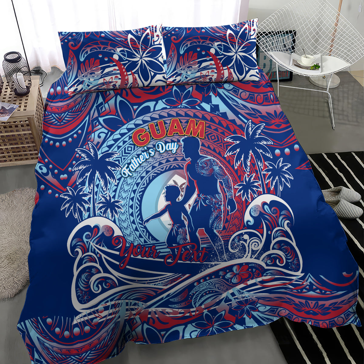 Father's Day Guam Bedding Set Special Dad Polynesia Paradise
