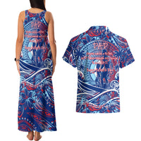 Father's Day Guam Couples Matching Tank Maxi Dress and Hawaiian Shirt Special Dad Polynesia Paradise
