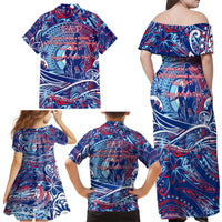 Father's Day Guam Family Matching Off Shoulder Maxi Dress and Hawaiian Shirt Special Dad Polynesia Paradise