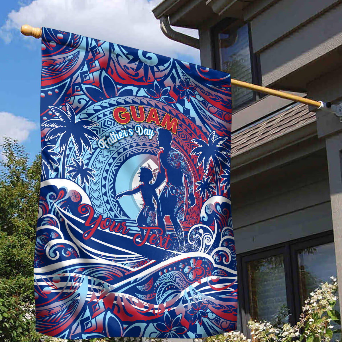 Father's Day Guam Garden Flag Special Dad Polynesia Paradise