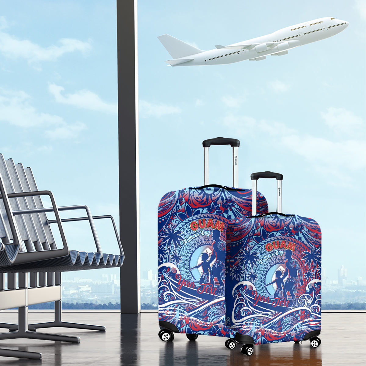 Father's Day Guam Luggage Cover Special Dad Polynesia Paradise