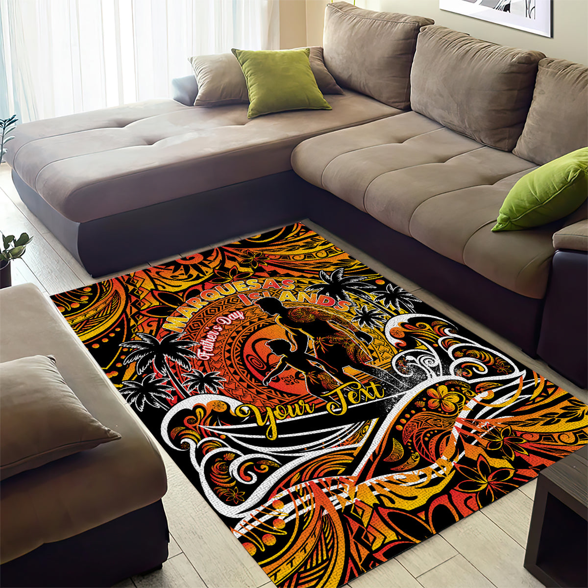 Father's Day Marquesas Islands Area Rug Special Dad Polynesia Paradise