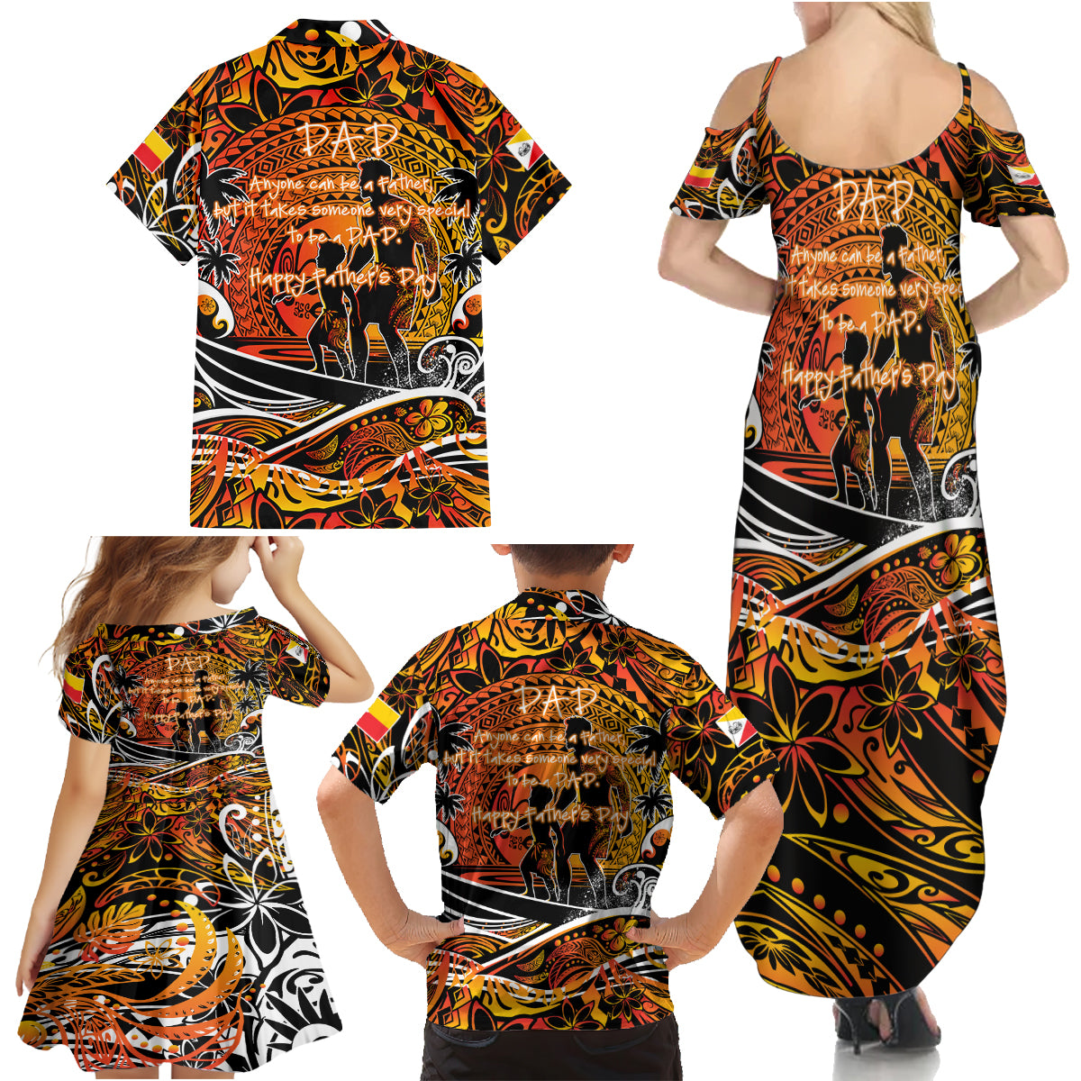 Father's Day Marquesas Islands Family Matching Summer Maxi Dress and Hawaiian Shirt Special Dad Polynesia Paradise