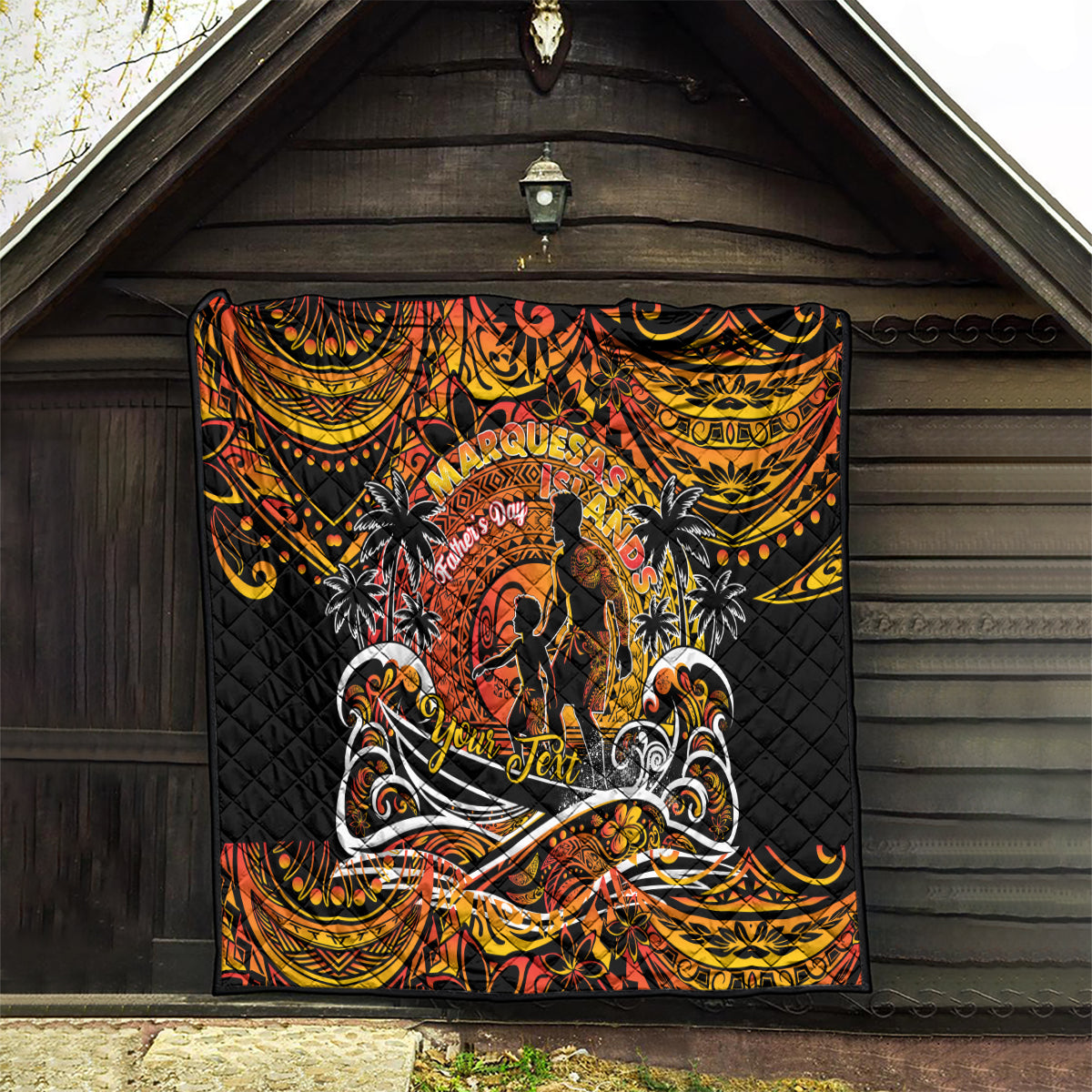 Father's Day Marquesas Islands Quilt Special Dad Polynesia Paradise