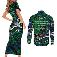 Father's Day New Zealand Couples Matching Short Sleeve Bodycon Dress and Long Sleeve Button Shirt Special Dad Polynesia Paradise DT02 - Polynesian Pride